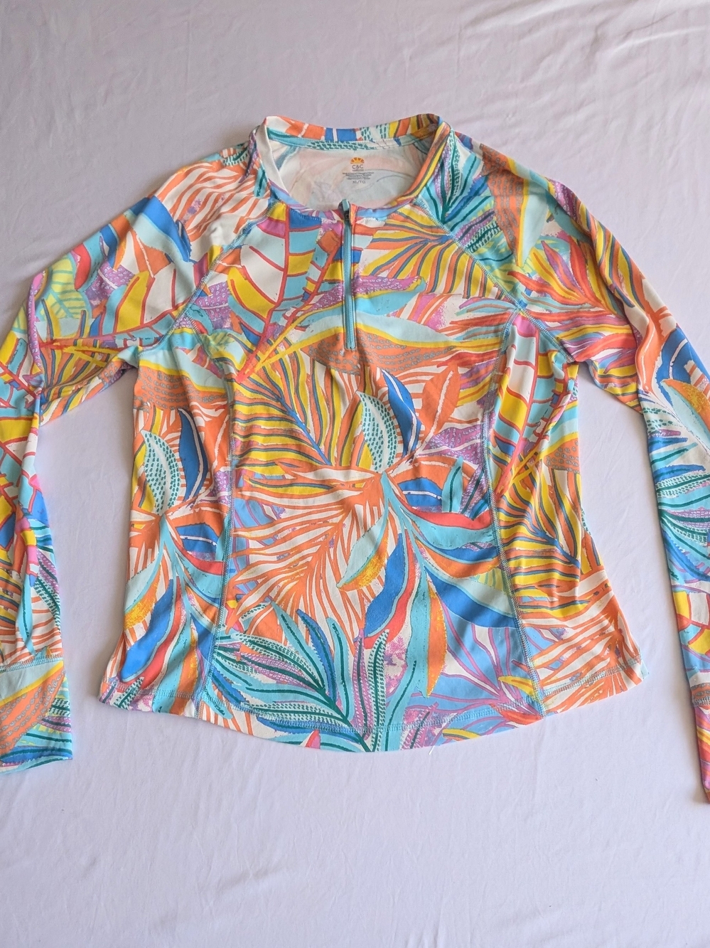 C&C California Long Sleeve Tropical Leaf Print Rashguard Swim Shirt